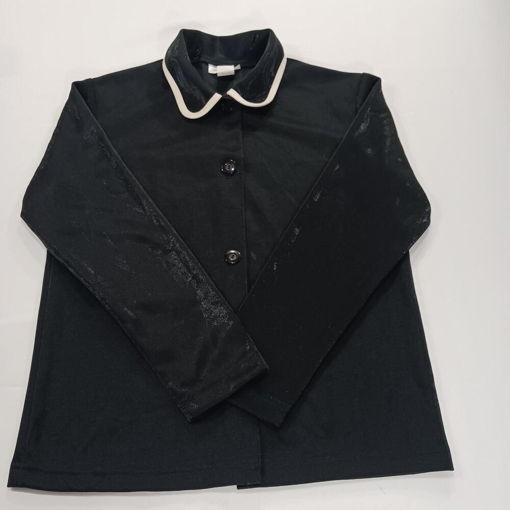 Bocoo Vintage 80s Retro Women's Black Shimmery Top Blouse Size Small Made In USA